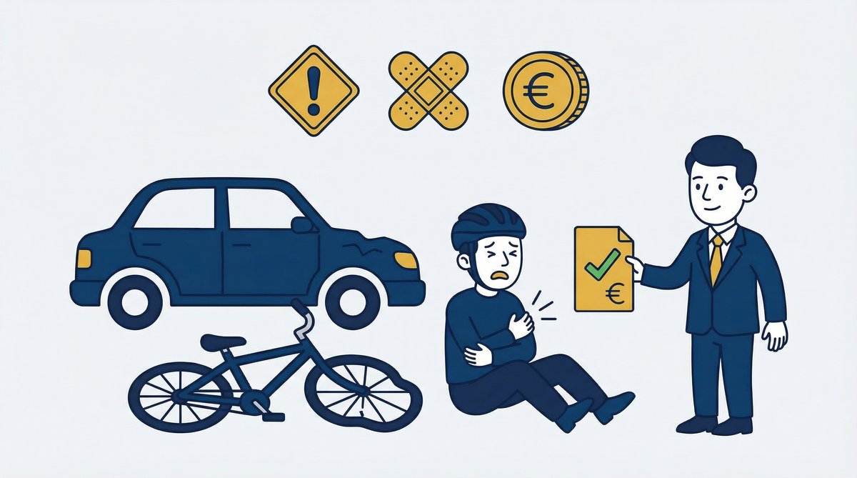 Rowerzysta po potrąceniu przez samochód – dochodzenie odszkodowania